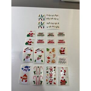 Mrs Grossmans Christmas Holiday Sticker Lot Vintage Reflections Santa Snowman